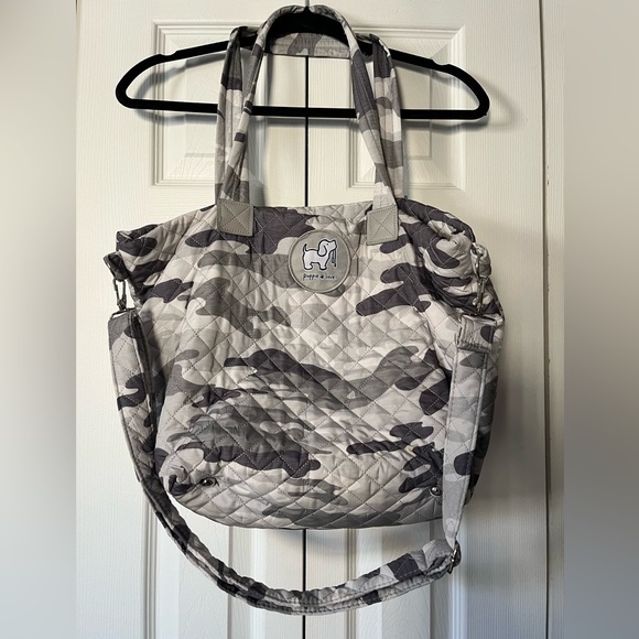 Puppie Love Handbags - Puppie Love Gray Camo Quilted Bag